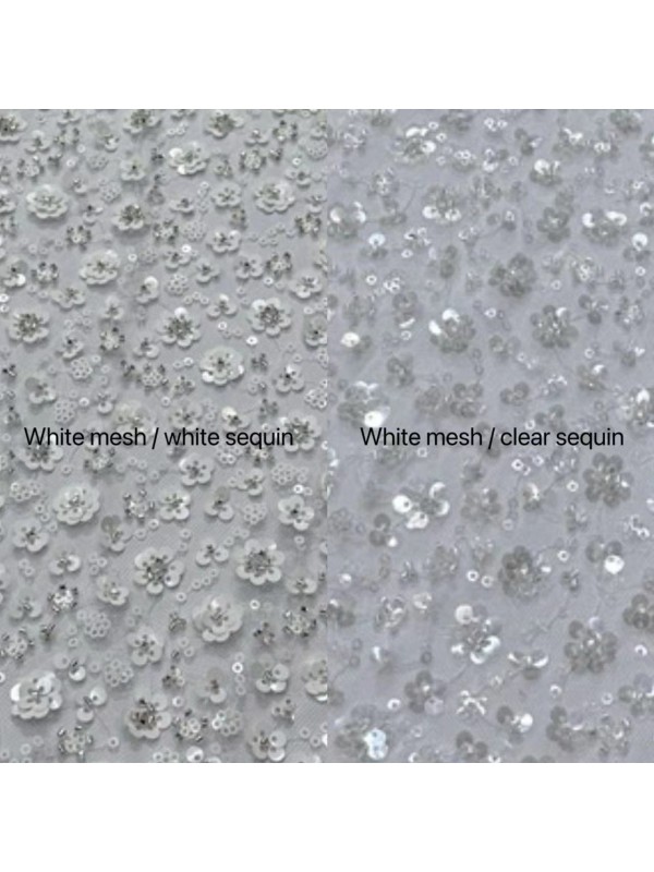 3D Flower Sequin Fabric 