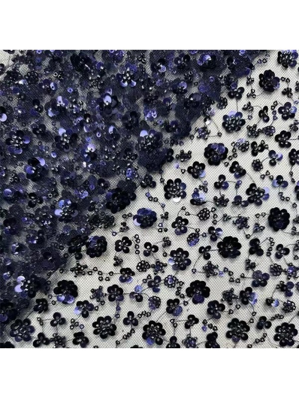 3D Flower Sequin Fabric 