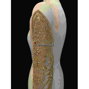 Opal Sleeve - Rhinestone Bodice Applique 