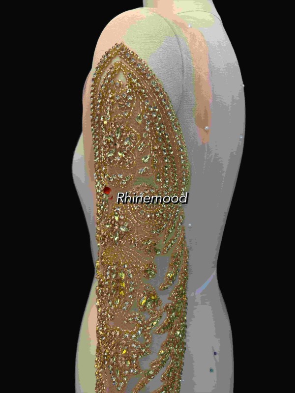 Opal Sleeve - Rhinestone Bodice Applique