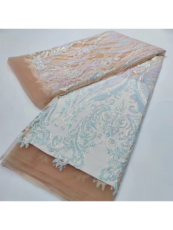 Luxury Garment Sequin Embroidery  Fabric  