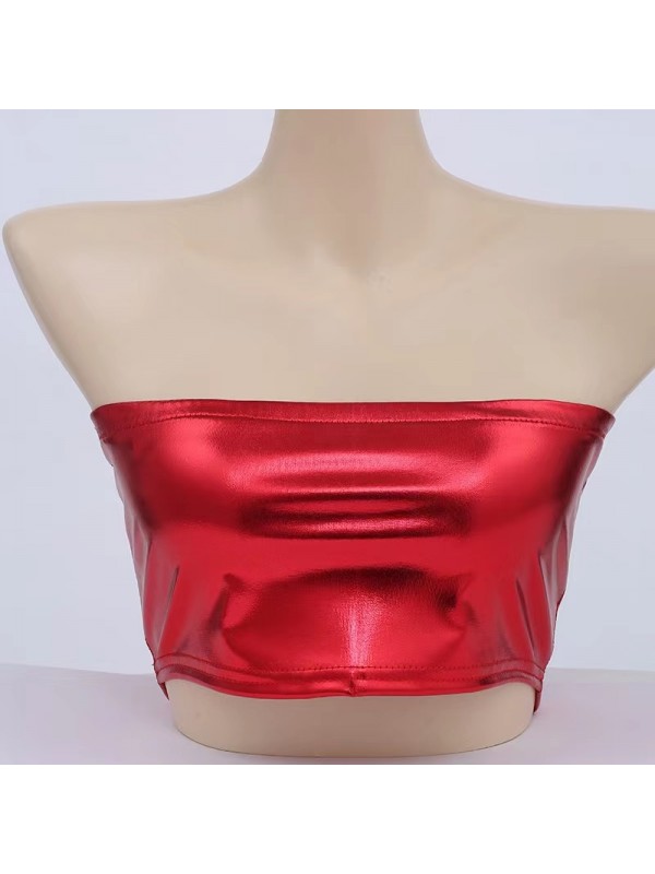 Shiny strechy holographic tank top