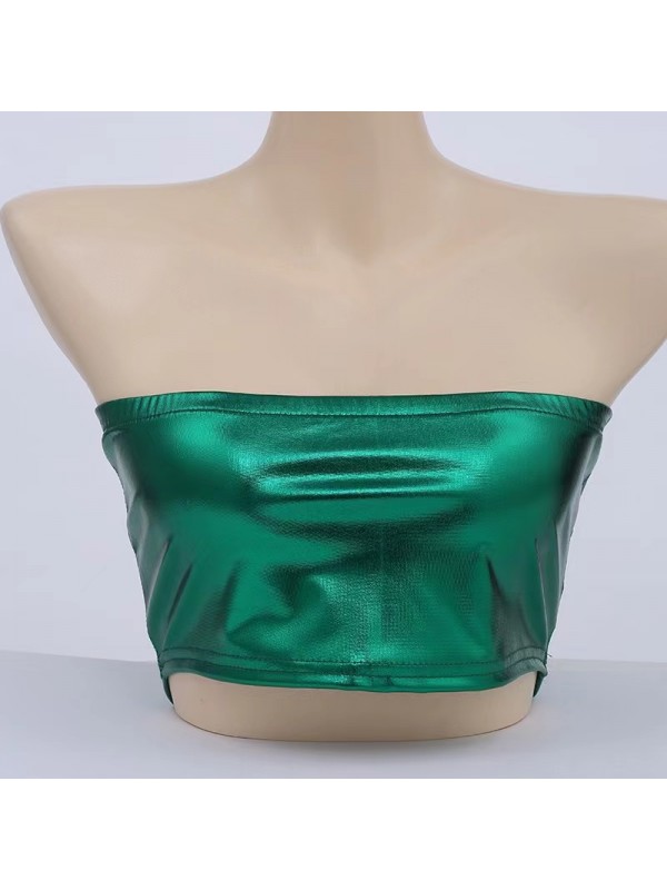 Shiny strechy holographic tank top