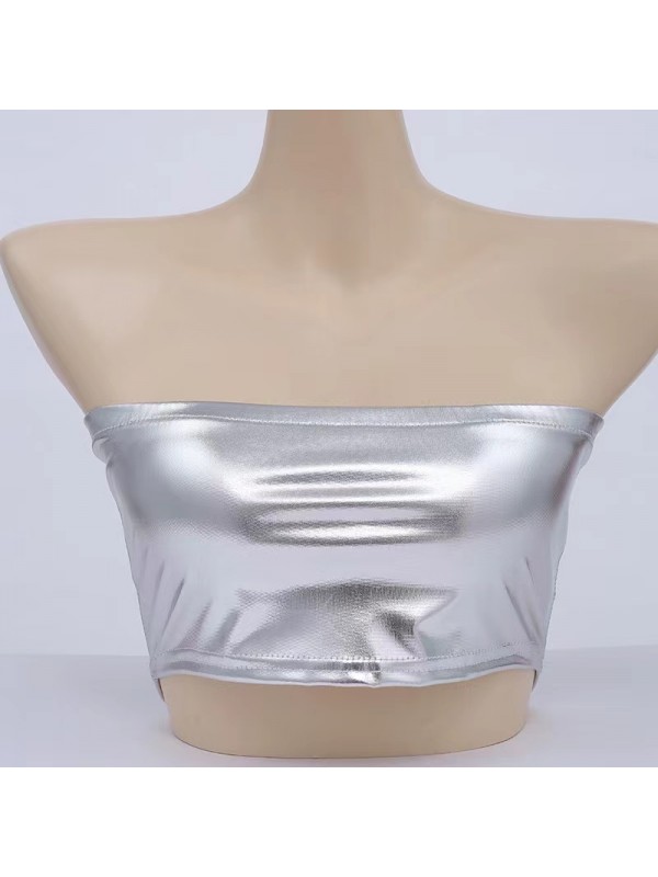 Shiny strechy holographic tank top