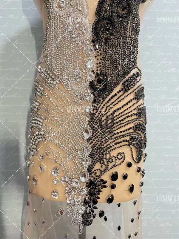 Luxe Dual colors - Rhinestone Bodice Applique