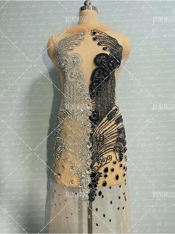 Luxe Dual colors - Rhinestone Bodice Applique