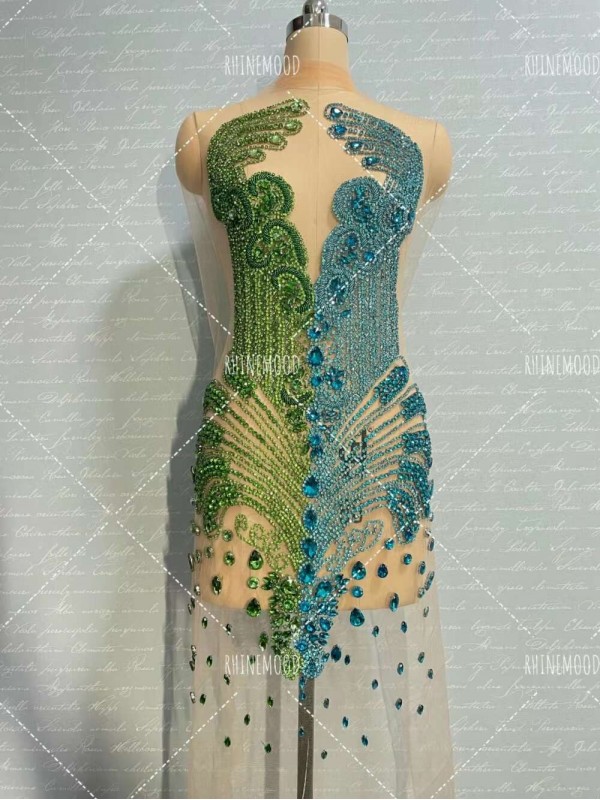 Luxe Dual colors - Rhinestone Bodice Applique