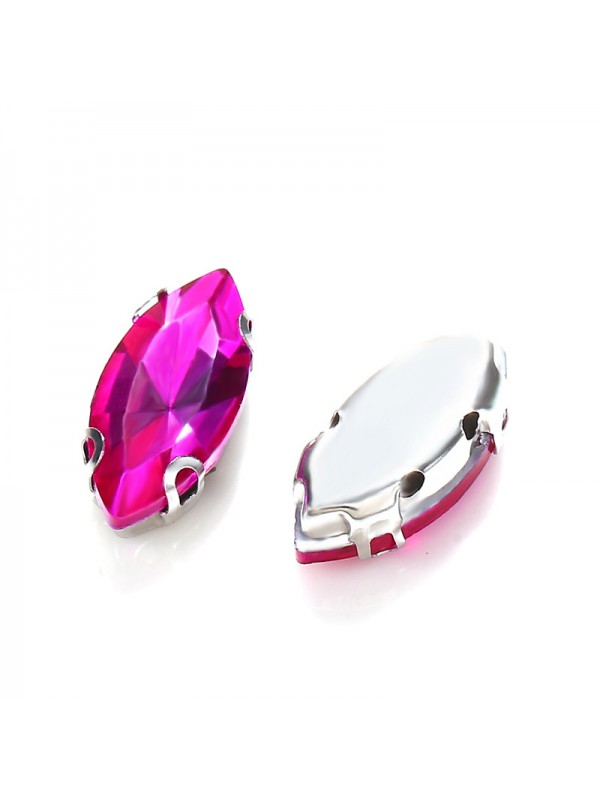 50pcs Navette Shape Sew-on Glass Rhinestones 