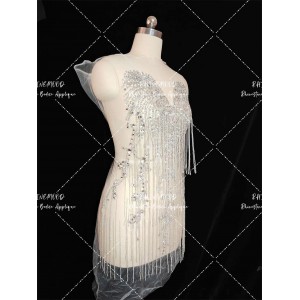 Becky - Tassel Rhinestone Bodice Applique 