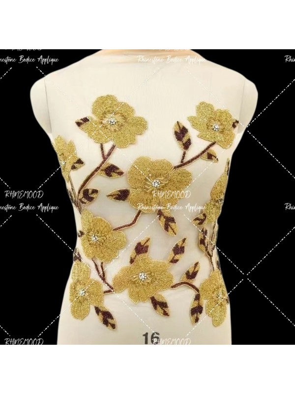 Blossom - Red- Beaded Applique