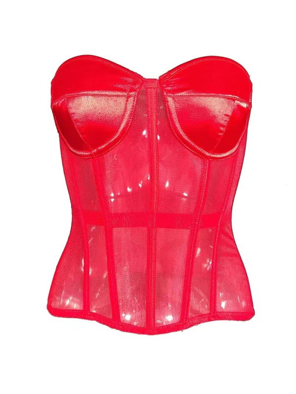 Bustier Bra Mesh Overbust Corset