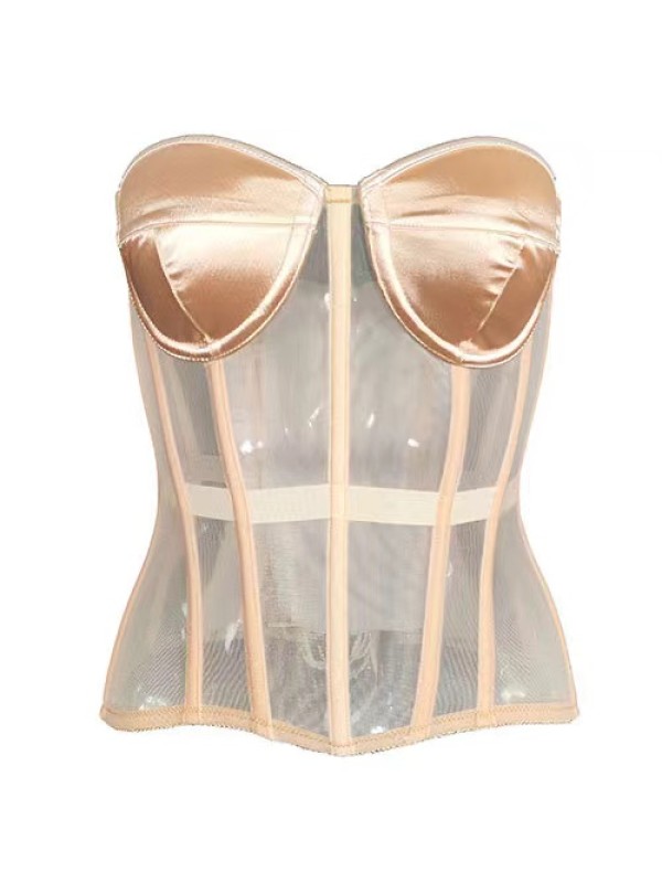 Bustier Bra Mesh Overbust Corset