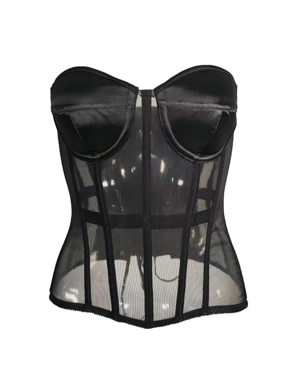 Bustier Bra Mesh Overbust Corset