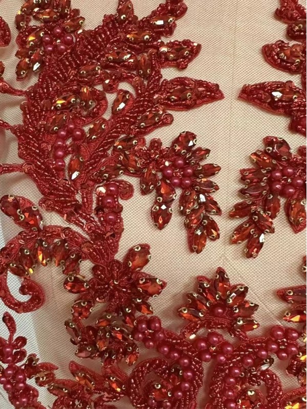 Lilian - Embroidered mesh - Rhinestone Bodice Applique