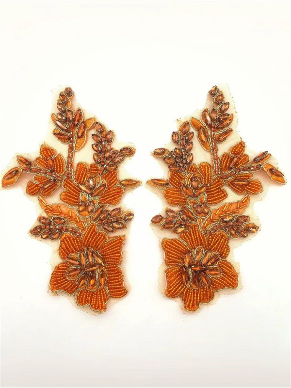 Camelia - Flower Pair Rhinestone Patch