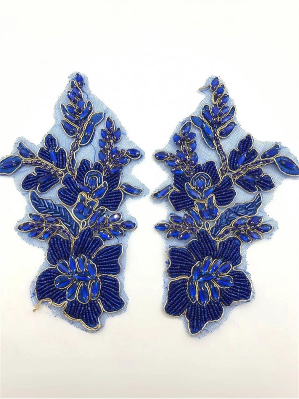 Camelia - Flower Pair Rhinestone Patch